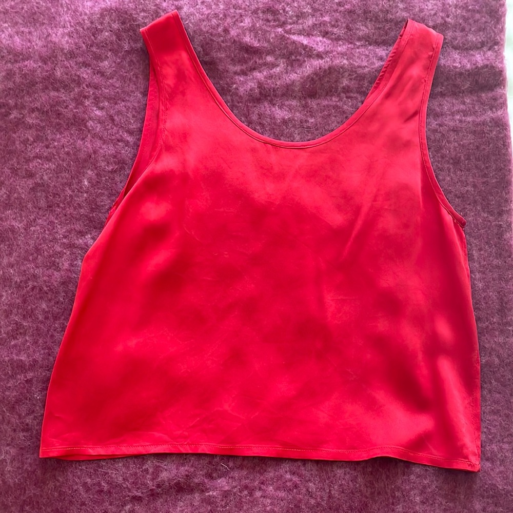 100% silk red top